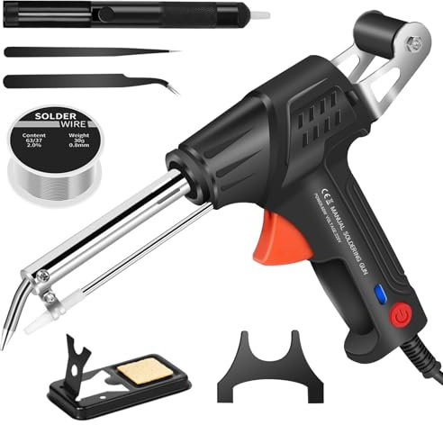 Handheld Welder Machine 60W, Multi-Function Soldering Iron Soldering Gun Set, Metal Welding Gun for Home DIY & Repairing Electronic Welding Work (Automatic External Heating-Black)