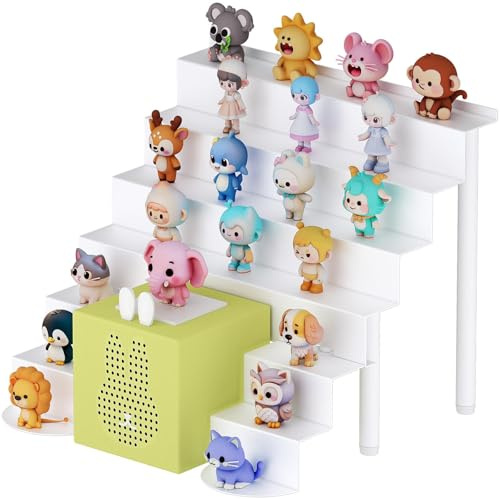 Lifewit Ladder Magnetic Display Shelf Compatible with Tonie Figures, 6 Tiers Metal Shelves for Figures Storage Organiser, Home Office Study