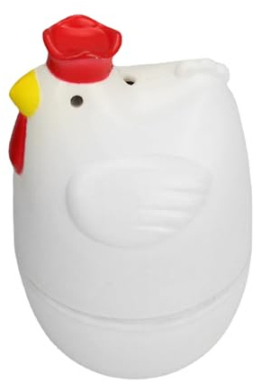 Hervidor de huevos escalfados – Hervidor de huevos con revestimiento antiadherente para microondas | Cocedor de cocina con forma de pollo de aluminio PP de grado alimenticio para tortillas y patatas