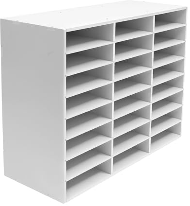 Litteraturorganiserare dokumentfack, skrivbordsförvaring med 24 fack och justerbara hyllor, 73,7 x 30,2 x 59,6 cm filsorterare, brevfack, skrivbordsfilhållare för skoluppgifter, böcker