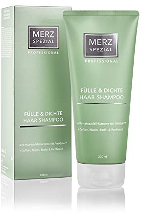 Merz Spezial Professional Haar Shampoo Fülle & Dichte - für mehr Haarwachstum & Volumen mit Keratin, Koffein, Biotin (1 x 200 ml)