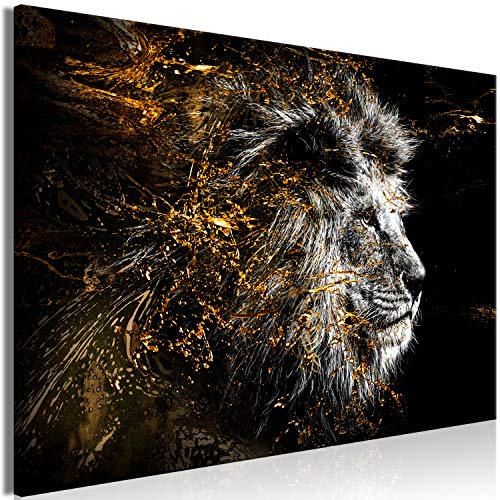murando Cuadro Acústico león 120x80 cm espuma acústica absorbe el sonido aislamiento lienzo de 1 pieza Impresión Artística Decoración de Pared retrato Animal negro Abstracto g-C-0351-b-a