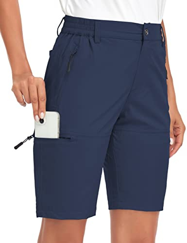 Nomolen Short Randonnée Cargo Femme Été Léger Bermuda Short Imperméable Séchage Rapide pour Golf Sport avec Poches