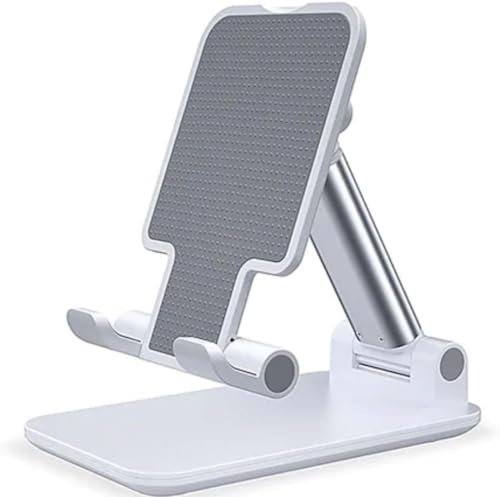Foldable Mobile Phone Holder Stand Retractable Adjustable Phone Holder Cradle for iPhone 13 12 11 Pro Max X iPad and All Smartphones Adjustable Metal Desk Desktop Tablet Universal Cell Phone Holder