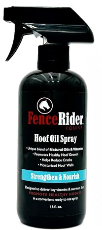 FenceRiderEquine Fence Rider Hoof Oil Spray, Premium Blend of Natural Oils and Nutrients to Balance Hoof Moisture, While Working to Correct Cracks and Counteract Rot. 16 oz Ready to Use (16 oz)
