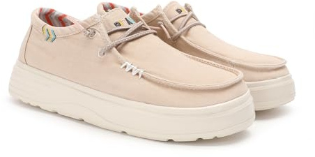 WALK IN PITAS | Natal | Mocasines de Mujer | Náuticos Casual | Zapatillas de Tela | Zapatos sin Cordones | Deportivas Casuales | Calzado de Walkinpitas | Beige 38