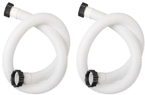 Swimming Pool Hose, 2pcs PE Material Durable Leak Proof Pool Pump Replacement, 1.5 Diameter for Intex Filter Pumps Sand Pump Systems (White)
