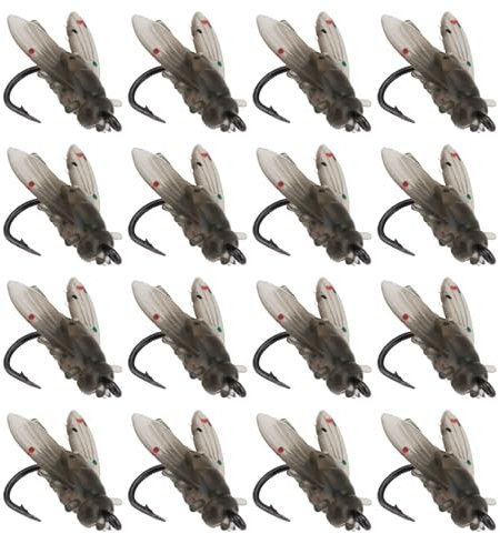 Create idea 50 Stück bionische Fliegenfischköder, weiche Köder, Fliegenhaken, weiche Köder, Farbe, kleiner Fliegenhaken, Fliegenfischen, Köder für 3–5 Liang Weißfisch, Schwarz, 10 mm