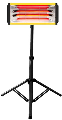 DATOUBOSS Lámpara Infrarrojos Pintura 2000W 220V con Soporte Telescópico Ajustable y Temporizador 0–90 min, Secador de Pintura Automotriz de Onda Corta para Reparación de Carrocerías (650×500 mm)