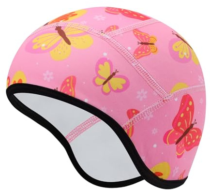 Risipu Children's Helmet Hat Warm Winter Hat Lining for Bicycle Helmet Ski Skull Cap with Ear Protection Elastic Hat for Boys Girls