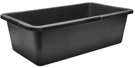 Garronda Pack de 2 Gaveta de Obra Rectangular 40 L – Cubeta Plástica Resistente para Mortero y Mezclar Cemento, Contenedor Multiusos Tipo Bañera para Construcción, Hogar y Jardín GD-0169 Negro