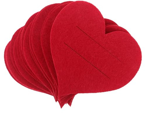 JECOMPRIS Portaposate a Forma di Cuore in Feltro 20 Pezzi, Tasche per Posate Matrimonio San , Organizer per Tavola Romantica e Cene Speciali