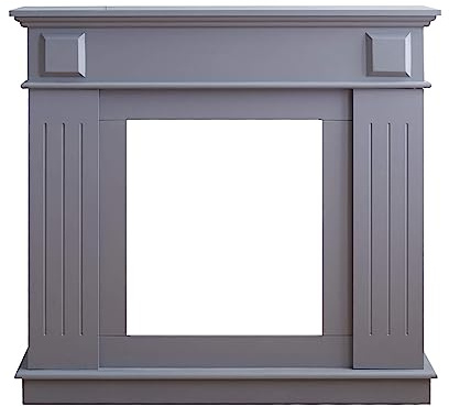 Rebecca Mobili Camino finto decorativo, caminetto da decorazione, stile moderno, grigio, mdf, sala camera da letto - Misure 100 x 109 x 26 cm (HxLxP) - Art. RE6053