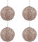 Belle Vous Christmas Champagne Bauble Ornaments (4 Pack) - 10.7cm/4.21 Inches Foam Xmas Hanging Balls - Sequin Baubles with String for Christmas Tree/Xmas/Wedding Party Decorations