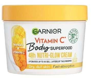 Garnier Vitamin C* Nutri – Glow Body Cream, for Dry & Dull Skin, Fast absorbing, Vegan Formula, Approved by Cruelty Free International, 380ml