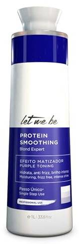 Let Me Be - Protein Smoothing Blond Expert, Alisado Brasileño Orgánico de Un Solo Paso Sin Formol, Con Pigmento Matizador para Cabellos Rubios, Grises o Decolorados, Liso Hasta 6 Meses - 1L