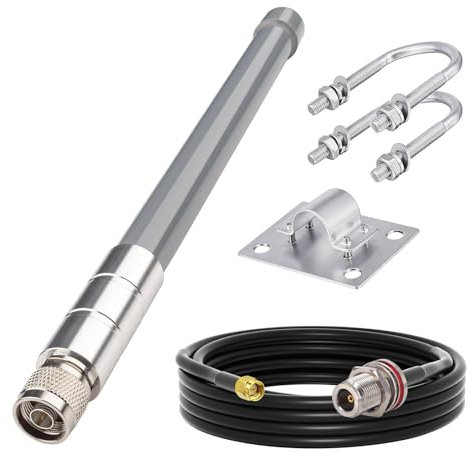YILIANDUO 3 dBi 4G LoRa Antenna Kit Outdoor Helium Antenna N Type Male Connector Omni Fiberglass Aerial + RP-SMA to N Adapter Extension Cable 3M for HNT helium Network Devices Bobcat Hotspots