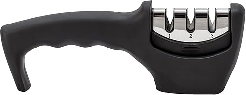 JML Sharp Station Knife Sharpener | Professional 3 Stage Sharpening with Ceramic, Tungsten Carbide & Diamond Plates | Easy Grip Ergonomic Design