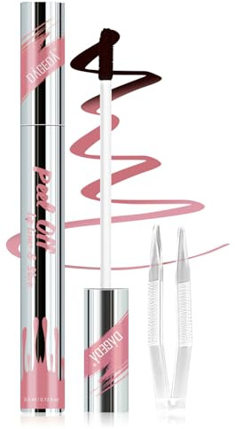 Prreal Peel Off Lip Liner Stain, Lip Stain Peel Off Tattoo Lip Liner with Tweezer, Transfer Proof, Waterproof, Long Lasting Lip Gross, Highly Pigmented Matte Finish Lip Tint Stain Lipstick(04 Romance)