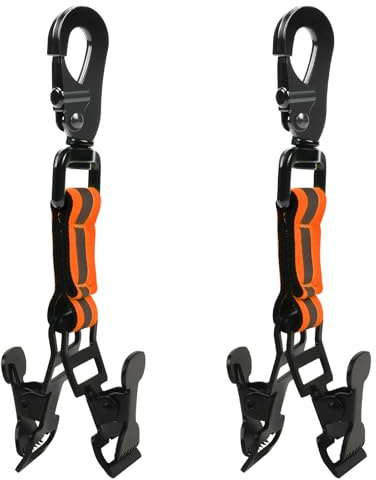 OFFCUP Correa de Soporte para Guante, 2pcs Soporte para Guantes, Bombero Clip de Guante con Metal, Adecuado para Jardines, Jardinería, Obras de Construcción, Escalada en Roca Al Aire Libre - Naranja