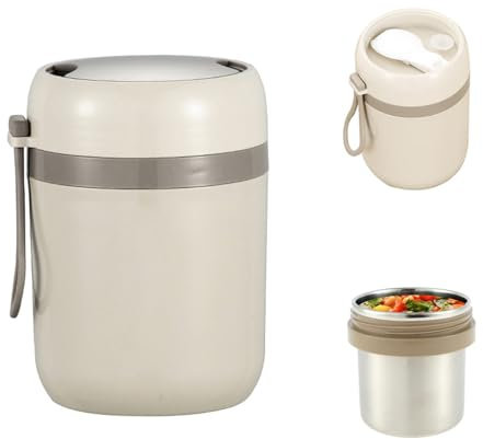 Chiquieray Food Flask for Hot Food, 500ML Soup Container with Spoon, Insulated Food Jar