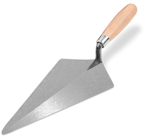 Paleta señaladora para albañilería | Paleta de ladrillo de 11 pulgadas con hoja de acero al carbono | Paleta de señalización pequeña para cemento y ladrillos | Paleta de albañiles con mango de madera