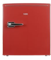 VOK Frigorífico Bajo Encimera de 46 L – Altura 52 cm, Compartimento para Hielo, Control Mecánico, Bajo Consumo Energético, Diseño Retro en Rojo