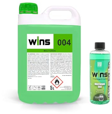 VINFER-WINS 004 – Limpiador Multiusos| Pack Ahorro: Garrafa 5L + Concentrado 250 ml | Rinde 10 Litros Totales | Limpieza de Muebles, Cristales y Superficies | 100% Made in Spain