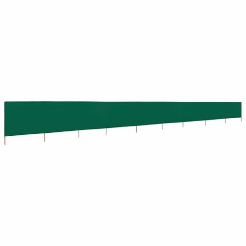 Paravento Pieghevole, Paravento a 9 Pannelli in Tessuto Non Tessuto Verde con Aste in Legno 1200x120 cm, Schermo Frangivento, Diviso da Esterno, Schermo Privacy per Giardino, Terrazza, Spiaggia
