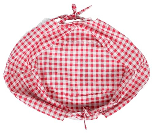 HEMOTON Fodera di ricambio per cestino da picnic, lavabile, in tessuto a quadri, per cestini in vimini e filo metallico, 32 x 25 x 14 cm, per uso rustico e rustico