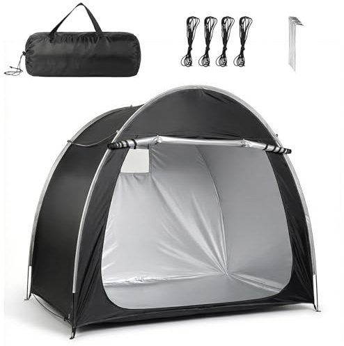 Black 6.8x4.9FT Bicycle Storage Shed for Quick Setup & Compact Storage | Portable Storage Shelter for Patio, or Garage Bike Organization, Bike Shed/Bike Cover for Motorcycles, Garden Tools, Lawn Mower