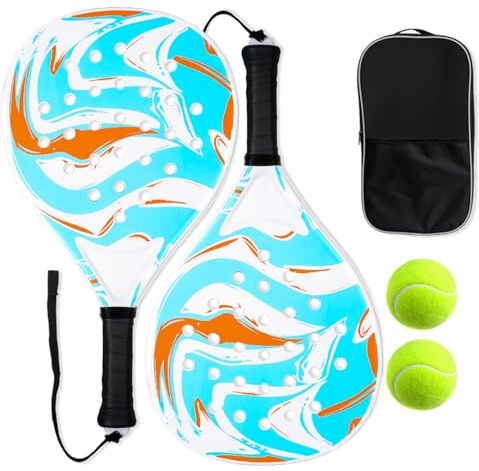 Palas de Pickleball para Adultos | Pala de Fibra de Carbono Ligera y ergonómica - Set de Raquetas de Pádel,para Hombres, niños, Adultos, práctica Deportiva, Parque, jardín, Escuela y Vacaciones