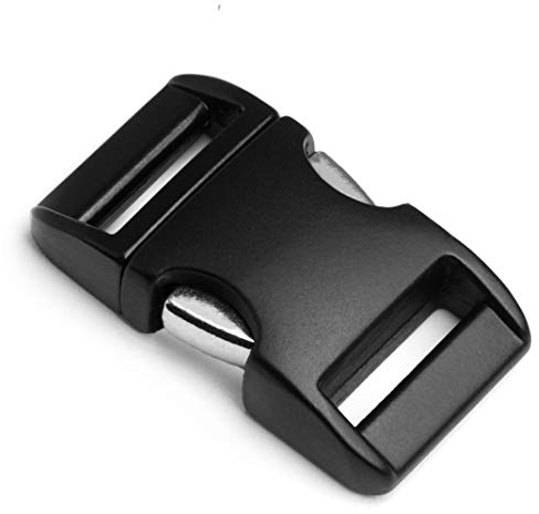 Ganzoo Cierre de clic de metal Alumaxx, juego de 2, cierre de clip para pulseras de paracord, collares para perros, mochila, superficie con recubrimiento de polvo Negro 1