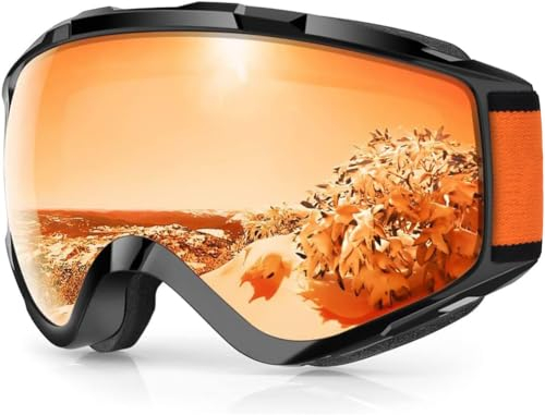 Findway Skibrille, Snowboard Brille für Brillenträger Herren Damen Erwachsene Jugendliche OTG UV-Schutz Kompatibler Helm Anti Fog Skibrillen Sphärisch Verspiegelt