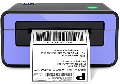 POLONO Etikettendrucker, DHL Thermodrucker Labeldrucker, Label Printer Thermodrucker Desktop Etikettendruck für Amazon, Ebay, Etsy & Shopify, DHL ups USB Mac/PC Count, Lila