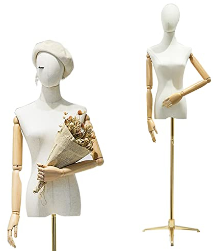 HIYOUGO Female Mannequin Dress Form Torso, Adjustable Height Display Mannequin Body with tripod Stand, Manikin Body with Flexible Joint for Clothing Market Shop