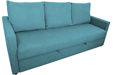 MUEBLIX.COM | Gonzalo bäddsoffa | 3-sits soffa | Moderna vardagsrumssoffor | Bekväm soffa | Skum med hög densitet | Design soffa | Turkos färg