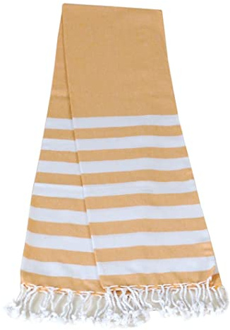 Atout Ciel Beach Towel with Fringes 90 x 180 cm Mustard