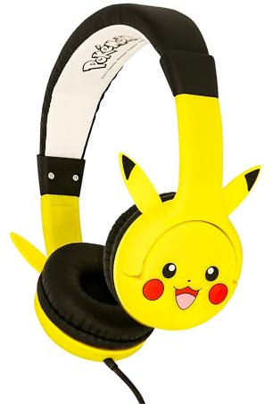 OTL Technologies PK1178 Pokemon Pikachu Ears - Casco con Cable para niños, Color Amarillo