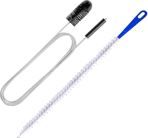 Redamancy 2 Pcs Abflussreiniger Spirale,Doppelkopf-Rohrreinigungsbürste Edelstahl-Kanalreiniger,Abfluss Bürste,Abflussreiniger Sticks,Flexible Reinigungsbürste für Rohre für breite Rohre,Kanäle,Usw