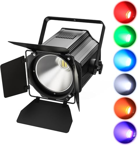 DayFlickerKX 200 W Foco par LED COB luz de discoteca con viseras, RGBWA+UV 3500-7500K Iluminación escénicaluz modo de DMX/Sonido/Maestro-Esclavo Luces de DJ para fiestas, bodas, teatro, Banda (1)