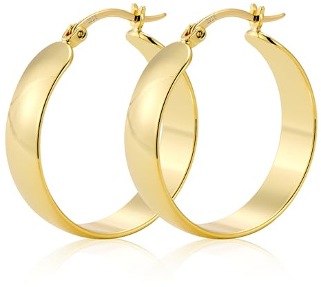 ALEXCRAFT Boucles d'Oreilles Plaqué Or 30 mm - Créoles Femme - Acier Inoxydable - Zircon Synthétique - Occasion Casual, Formal - Rétro - Bijoux