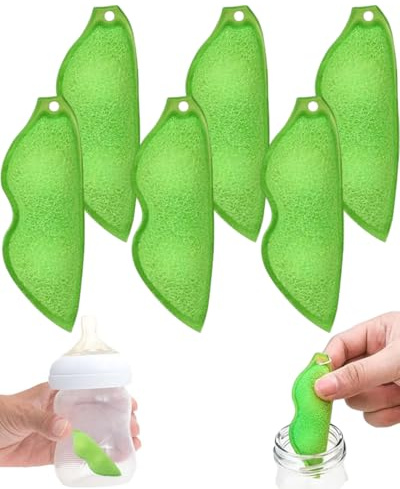 TPZORJX 6PCS Limpiador de Botellas, Botella Esponja Limpiador de Botellas, Magic Beans Botella Limpia Frijoles, Frijoles Botella Esponja Limpiadora para una Variedad de tamaños de Botellas