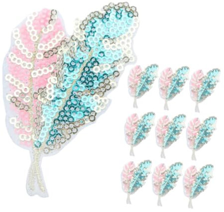 DIYEAH 10St Stoffaufnäher mit Paillettenblättern Flicken für Jacken Patches für Hüte Flicken nähen Pflanzenbeete Hutflecken leinenbettwaesche bügel kompakte Eisenflecken zarte Fellflecken