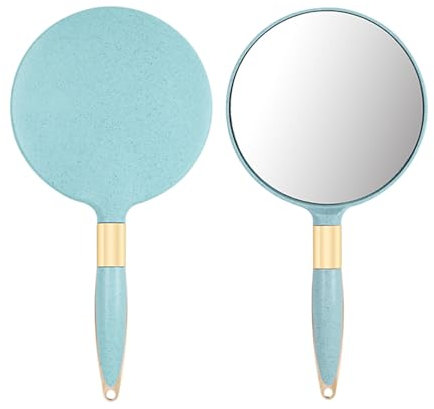 DecorDwell Espejo con Mango, Espejo de Mano de Maquillaje Profesional, Beauty Espejos de Manos con Mango Ovalado, Ergonómico para Peluquerías, Oficinas Dentales, Corte de Pelo en Casa