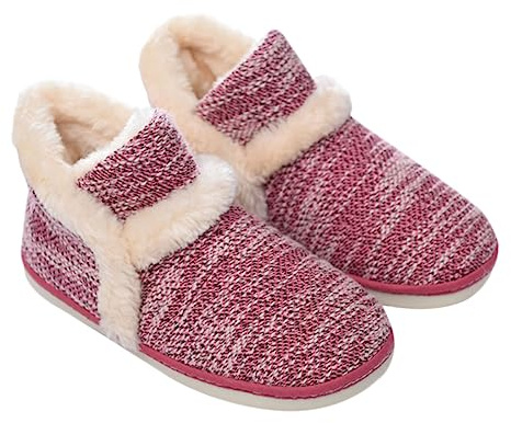 Ipetboom Pantuflas De Peluche Antideslizantes Para Mujer, Zapatillas De Casa Cálidas De Felpa Gruesa, Talla 40-41, Color Rojo Óxido, Invierno y Otoño, Diseño Engrosado Para Mayor Confort