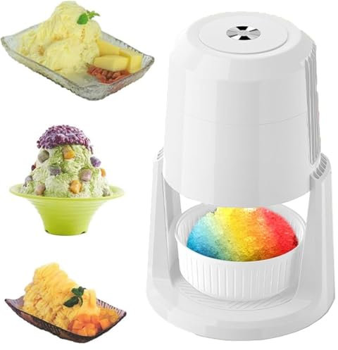 Máquinas para Raspar Hielo, Máquina Raspadora De Hielo Portátil, Funcionamiento Silencioso y Dos Posiciones Ajustables para Uso Doméstico y Comercial,White
