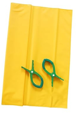 Manta Aislante de Seguridad, tapete de Seguridad para electricistas, protección contra Alto Voltaje de 0,4 kV, Manta Aislante de Resina (Amarilla/con Dos Clips aislantes Grandes) (80 x 100 c