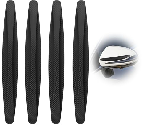 4 pièces de baguettes de protection de bord de porte en fibre de carbone noire, protection de porte de voiture anti-collision, anti-frottement, bandes décoratives pour la plupart des portes de voiture