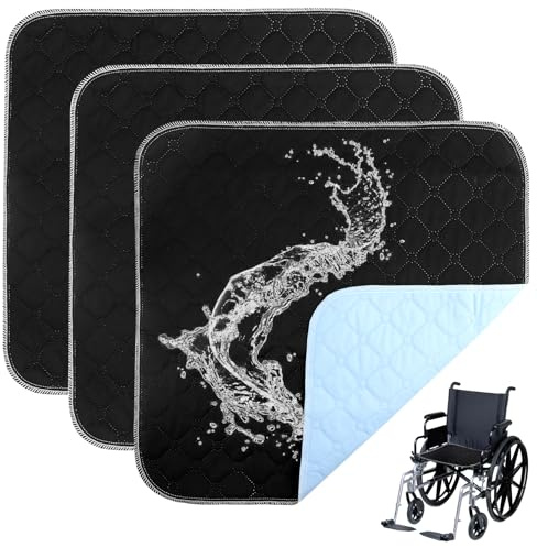 3 Almohadillas Impermeables para Silla, Empapador Silla de Ruedas Lavable 4 Capas, Reutilizable & Absorbentes, Empapador Silla para Incontinencia, para Sillones, Tumbonas, Asientos de Coche, Sofá